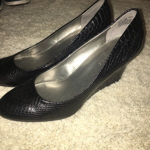 Faux Snakeskin Wedge Heel